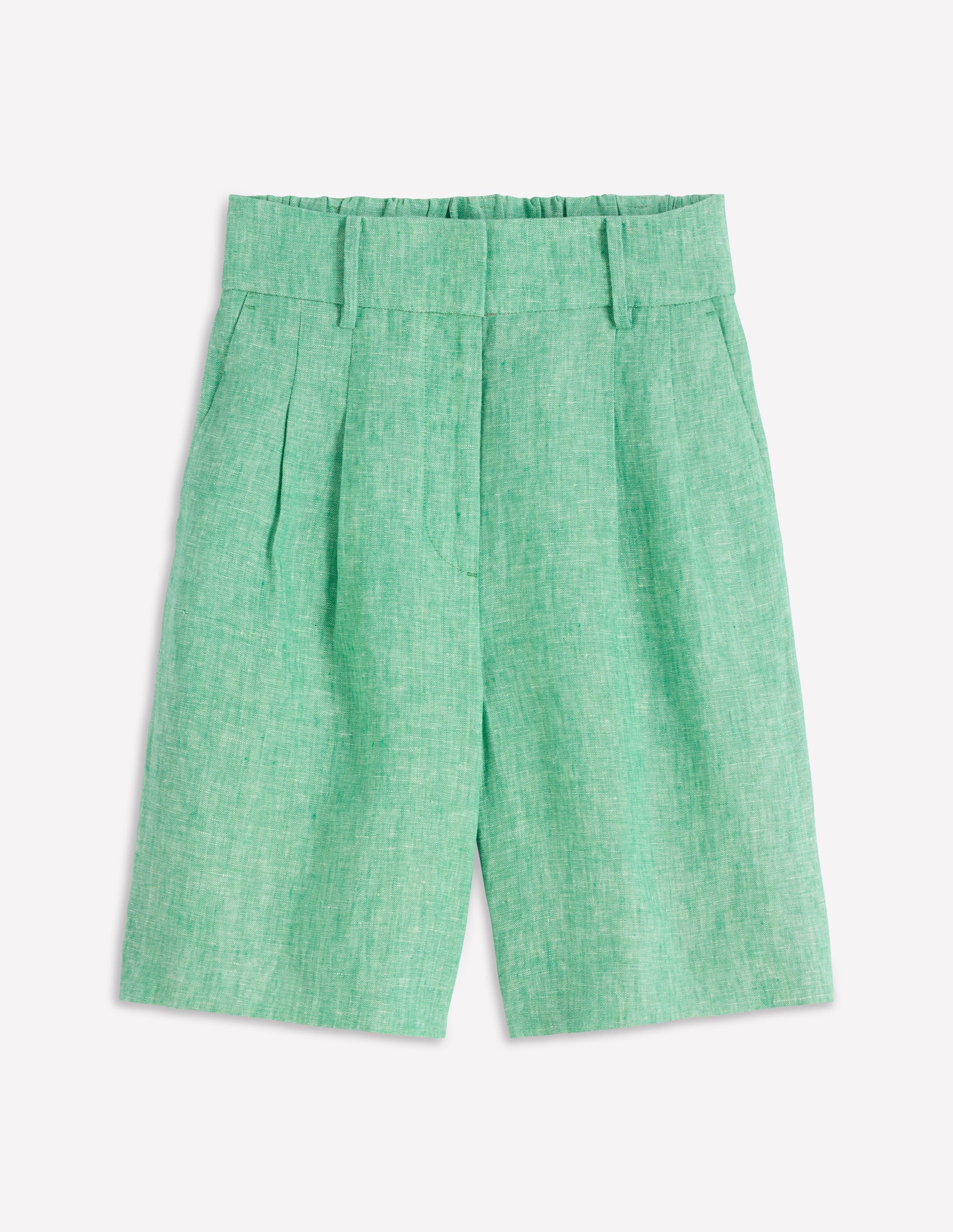 Short Kensington en lin-Chambray vert aloe vera - Image 7