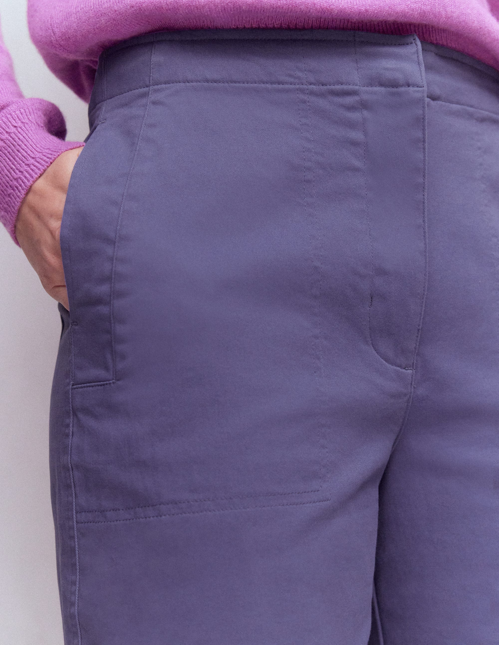 Barrel Leg Chino Trousers-Purple Thistle - Image 2