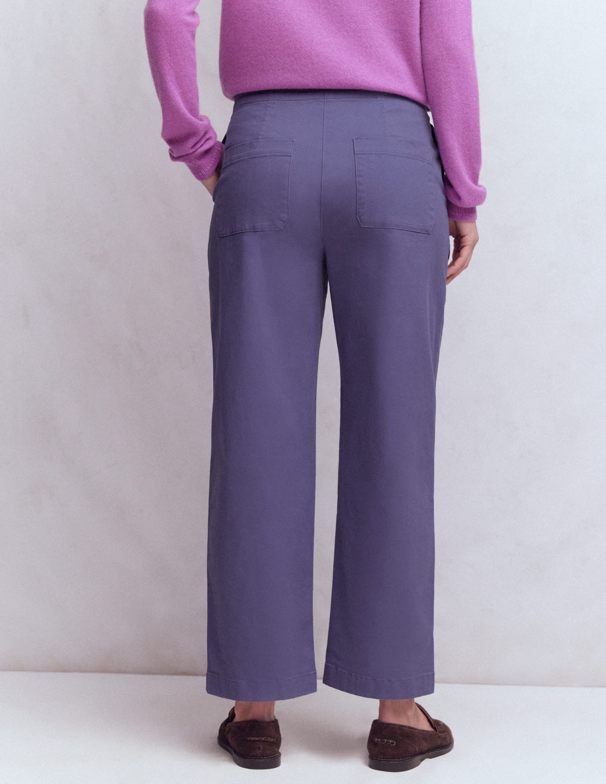 Barrel Leg Chino Trousers-Purple Thistle - Image 3