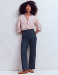 Pantalon chino ample-Bleu marine