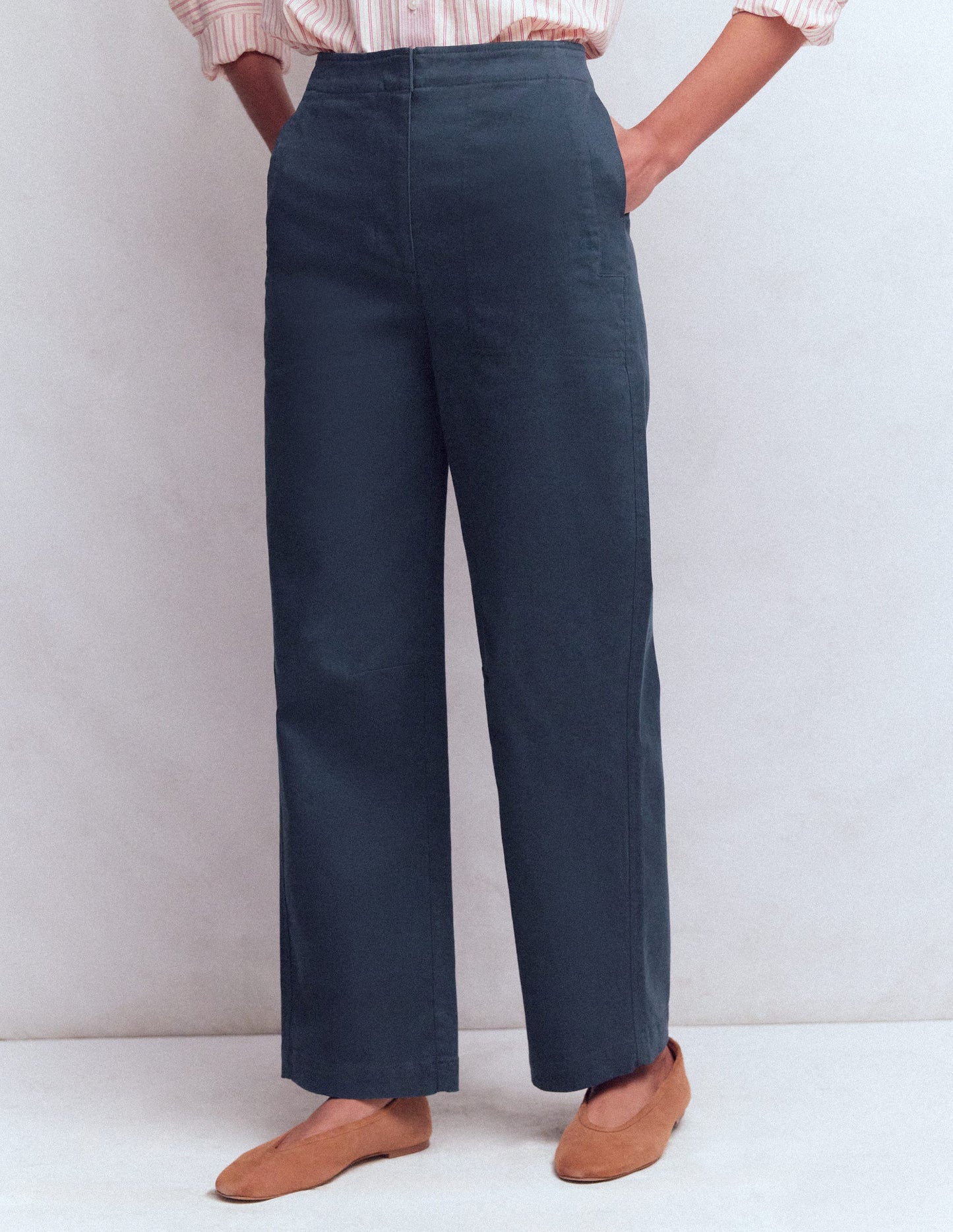 Barrel-Chinohose-Marineblau