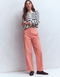 Pantalon chino ample-Rose vintage