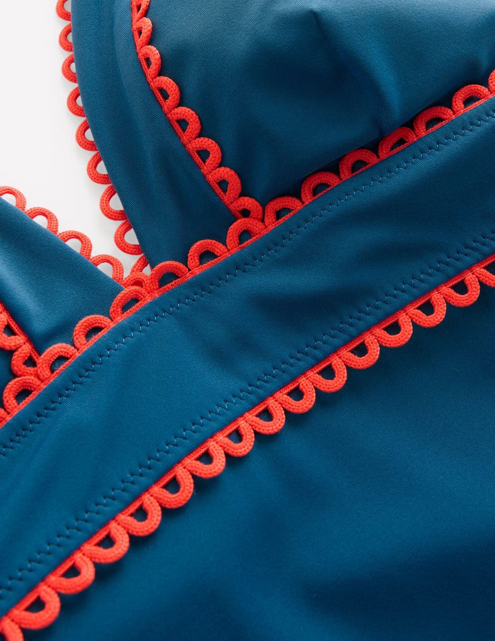 Porto Badeanzug mit V-Ausschnitt-Ozeanblau, Feuerwerk-7