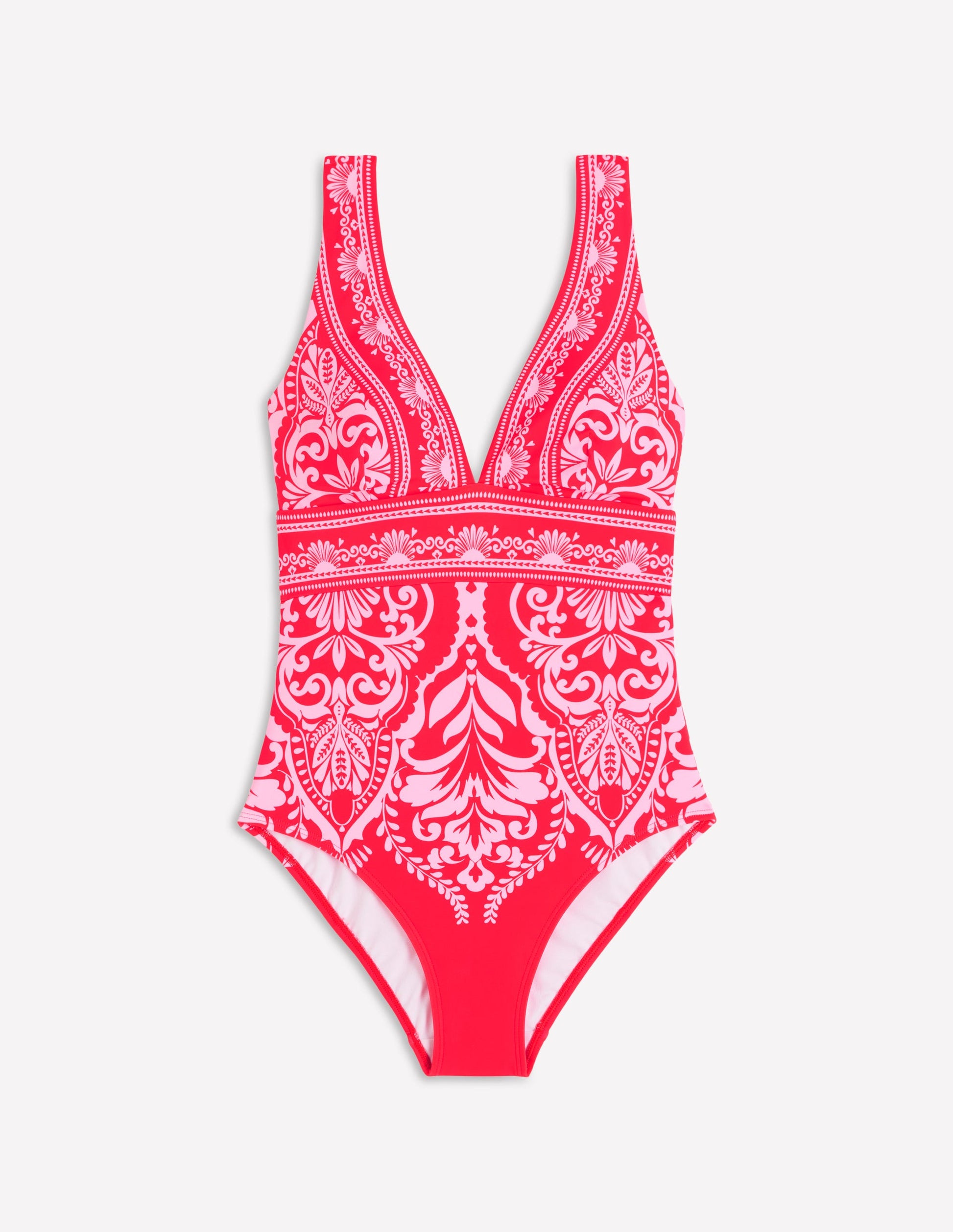 Porto Badeanzug mit V-Ausschnitt-Mohnblumenrot, Ziergarten-9