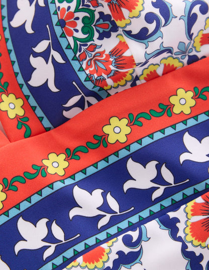 Porto Badeanzug mit V-Ausschnitt-Bunt, Zierspalier-6