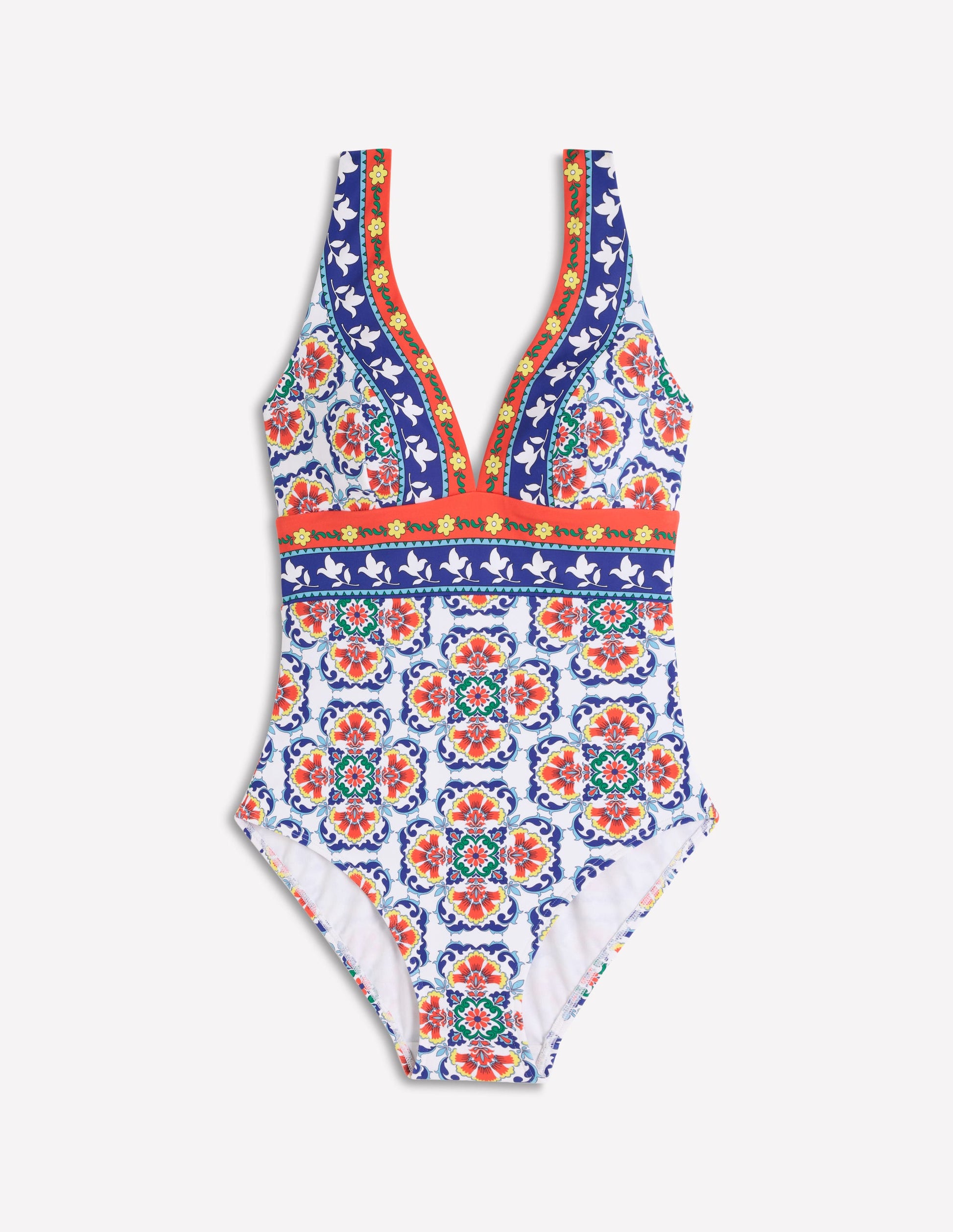 Maillot de bain col V Porto-Multi, motif Ornamental Treillis-5