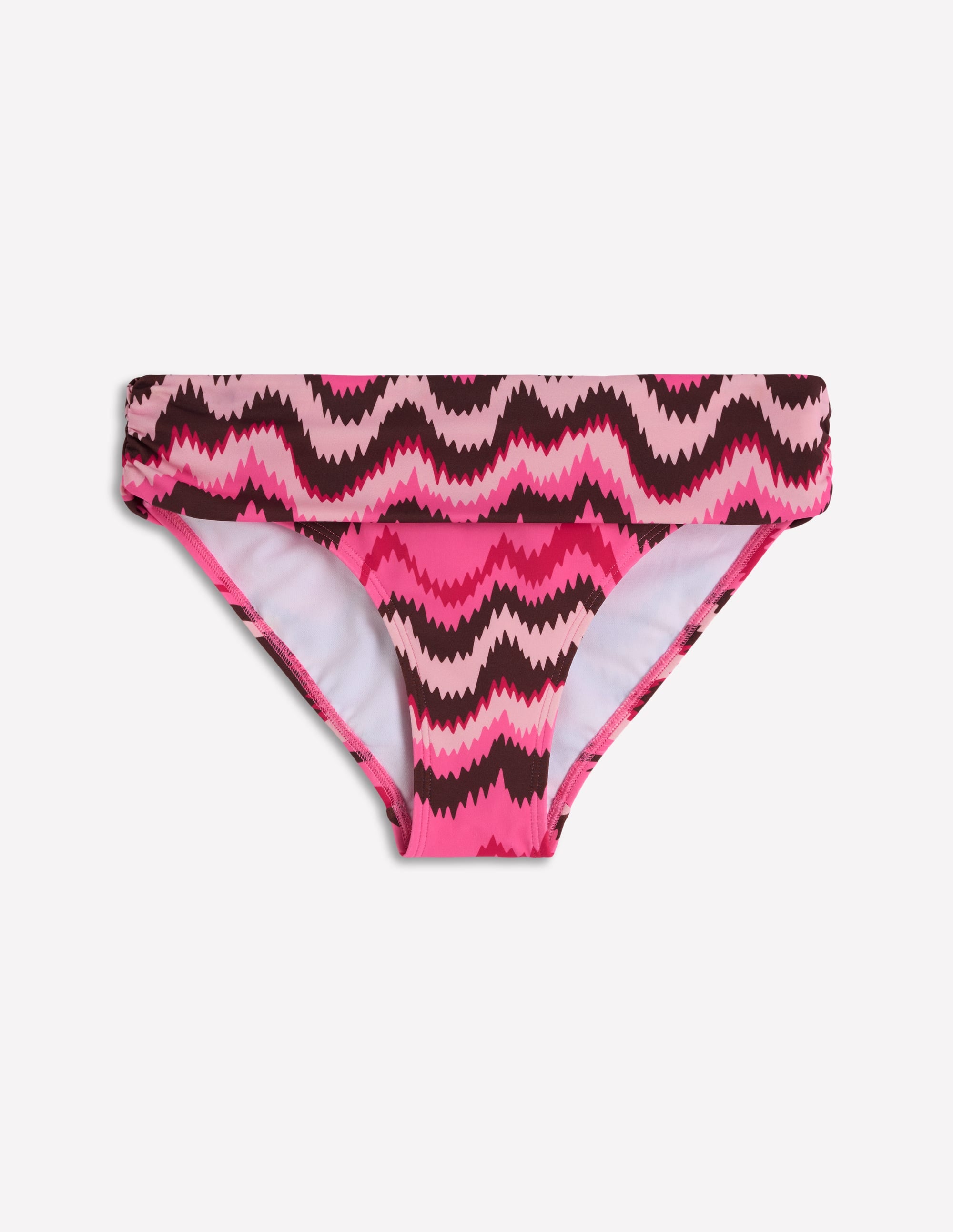 Klassische Bikinihose mit umgeschlagenem Bund-Rosa, Zickzack-Welle - Image 7