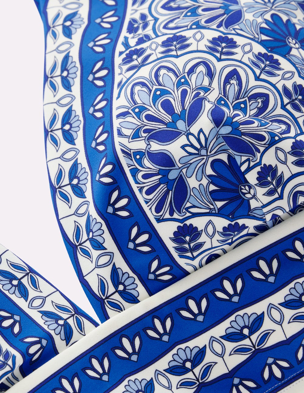 Porto Bikinioberteil-Blau, Aufwendige Terrasse-7