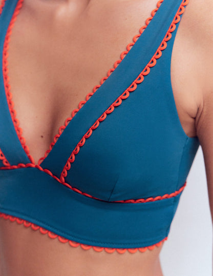 Porto Bikinioberteil-Ozeanblau, Feuerwerk-2