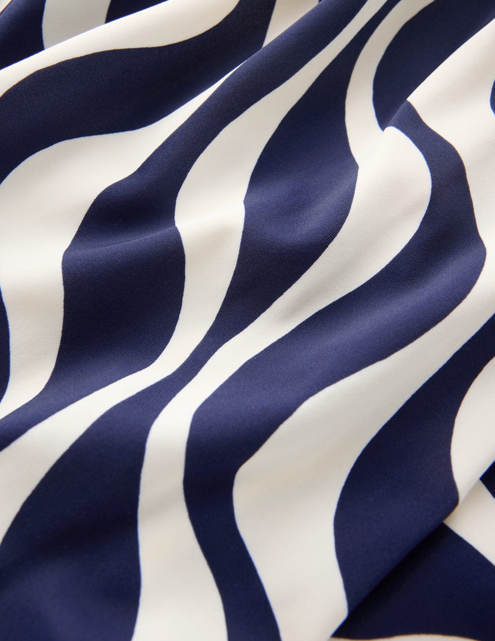 Mykonos Badeanzug mit tiefem V-Ausschnitt-Marineblau, Rhythmische Welle