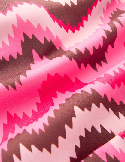 Mykonos Deep V Swimsuit-Pink Punch, Zig Zag Wave-9