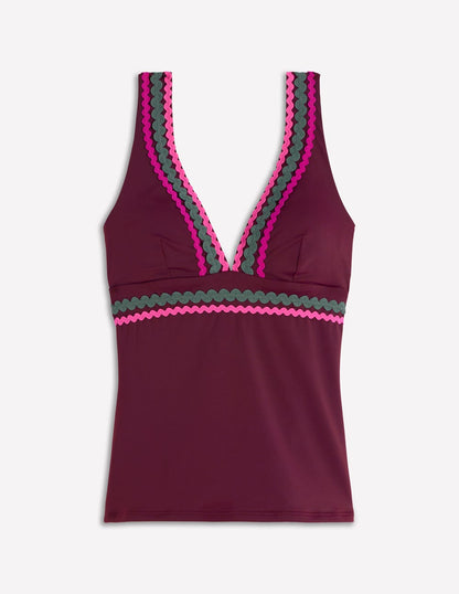 Porto Tankinioberteil-Schokobeere, Zackenlitze-5