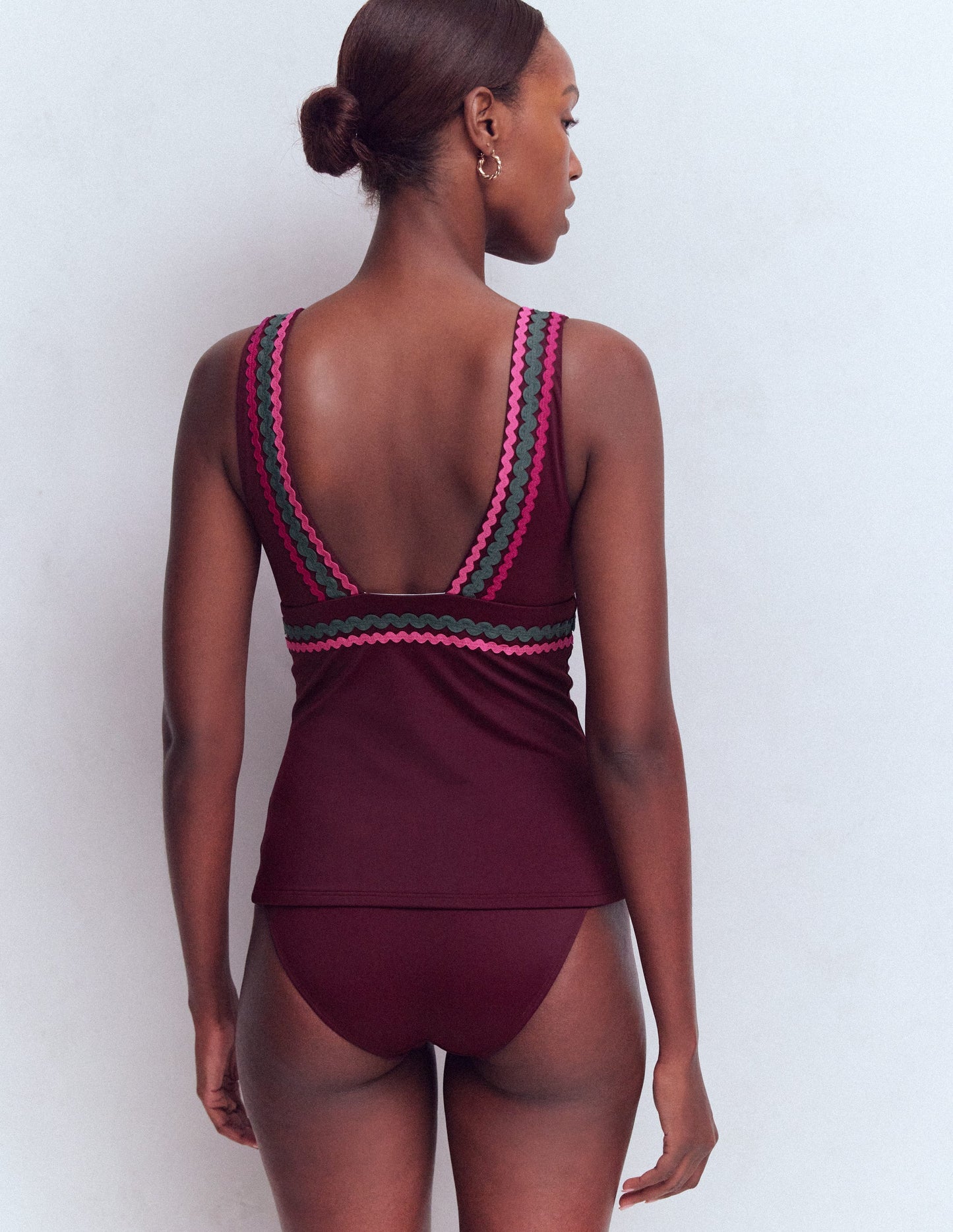 Porto Tankinioberteil-Schokobeere, Zackenlitze