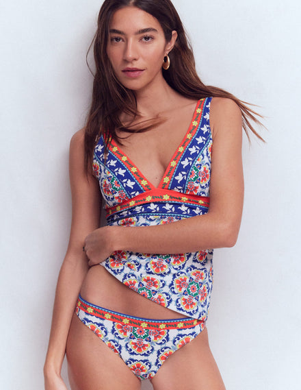 Top de tankini Porto-Multi, motif Ornamental Treillis
