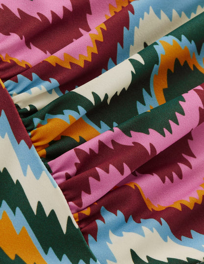 Kythira Geraffte Bikinihose-Bunt, Zickzack-Welle-7