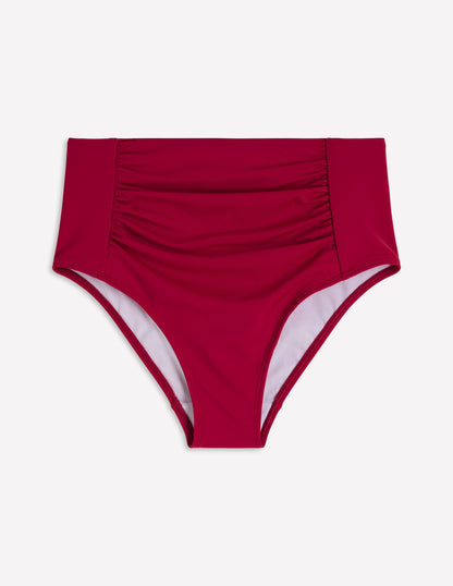 Kythira Geraffte Bikinihose-Feuriges Rot-5