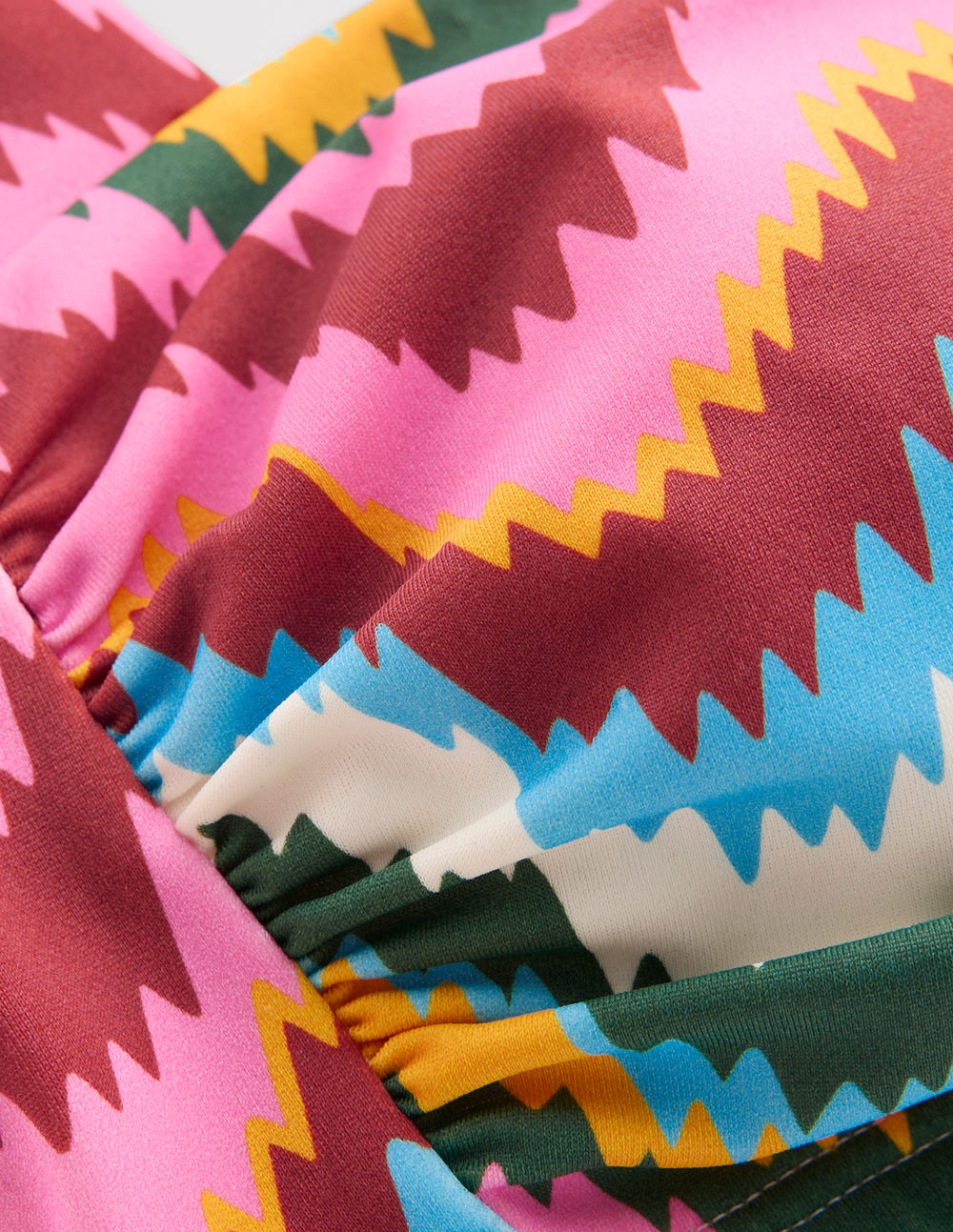 Kythira Gerafftes Bikinioberteil-Bunt Zickzack-Welle-8