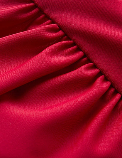 Kythira Gerafftes Bikinioberteil-Feuriges Rot-6