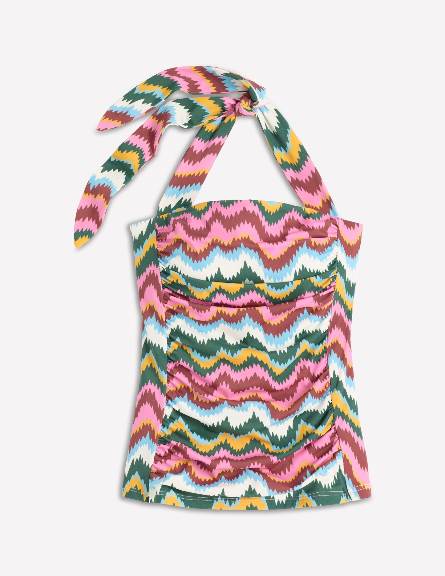 Kythira Geraffter Tankini-Bunt Zickzack-Welle