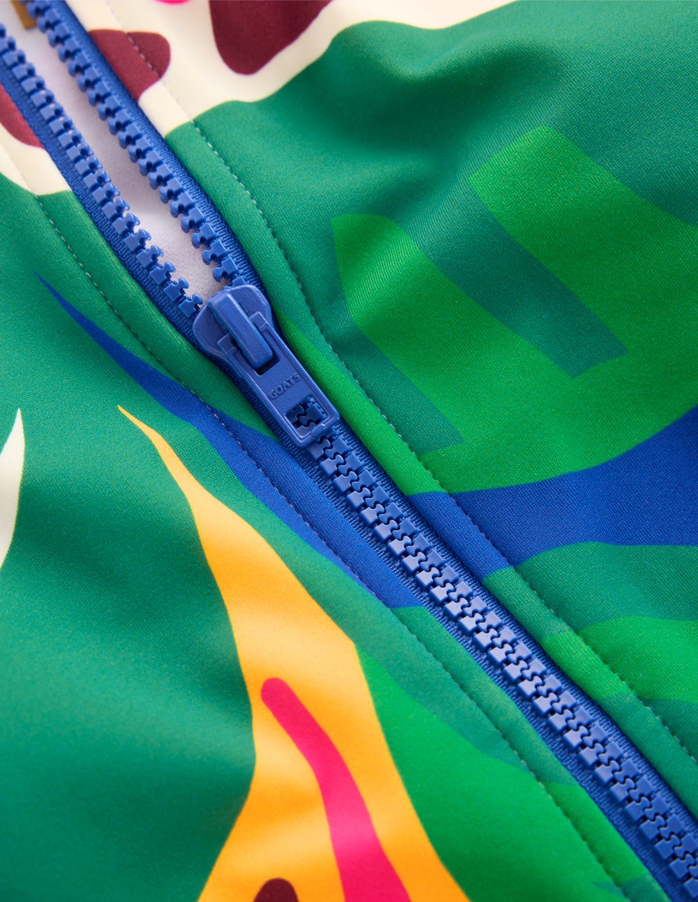 Sportlicher Badeanzug mit Raglanärmeln-Bunt, Blattkaskade