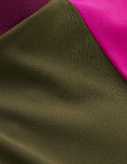 Badeshorts-Khaki, Blockfarben-6