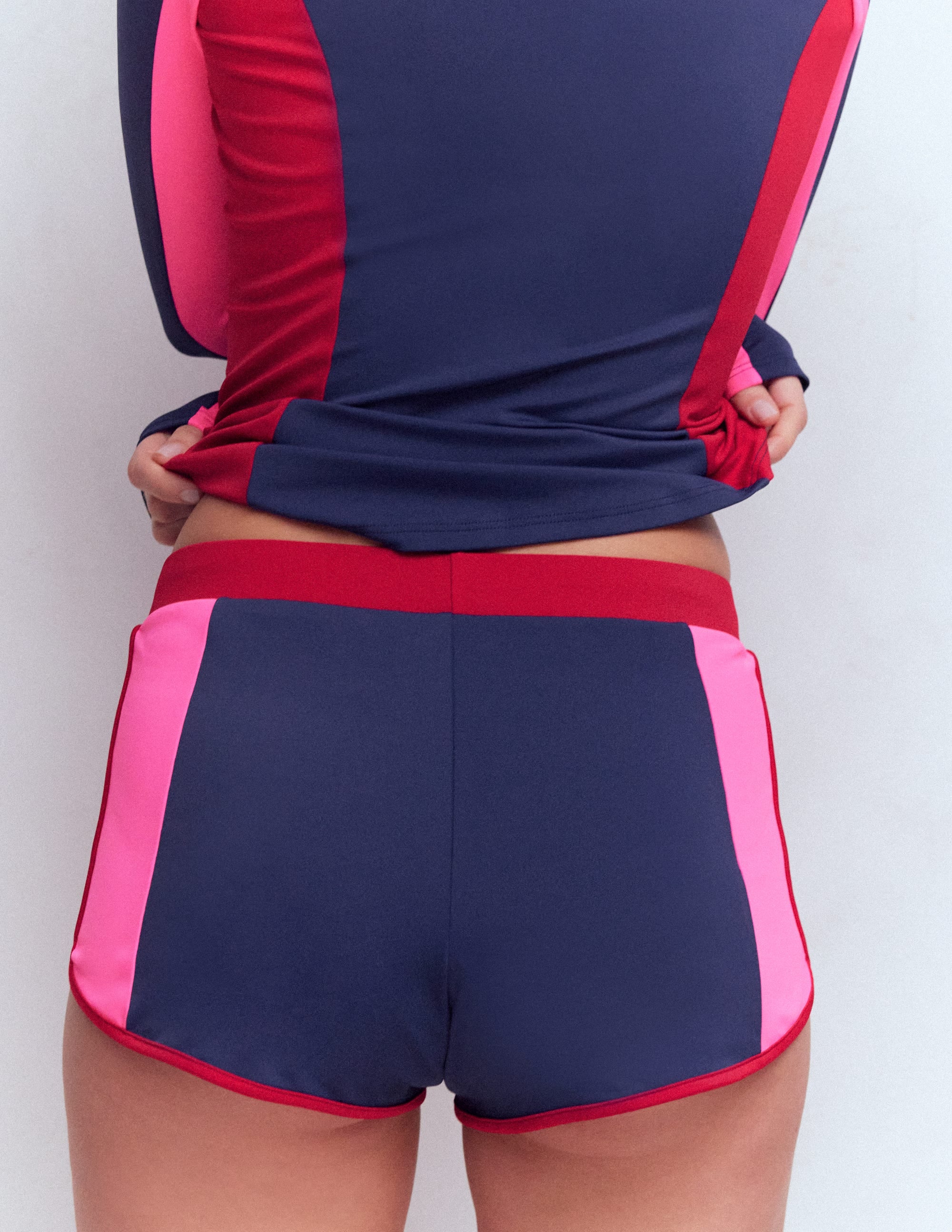 Badeshorts-Marineblau, Blockfarben - Image 3