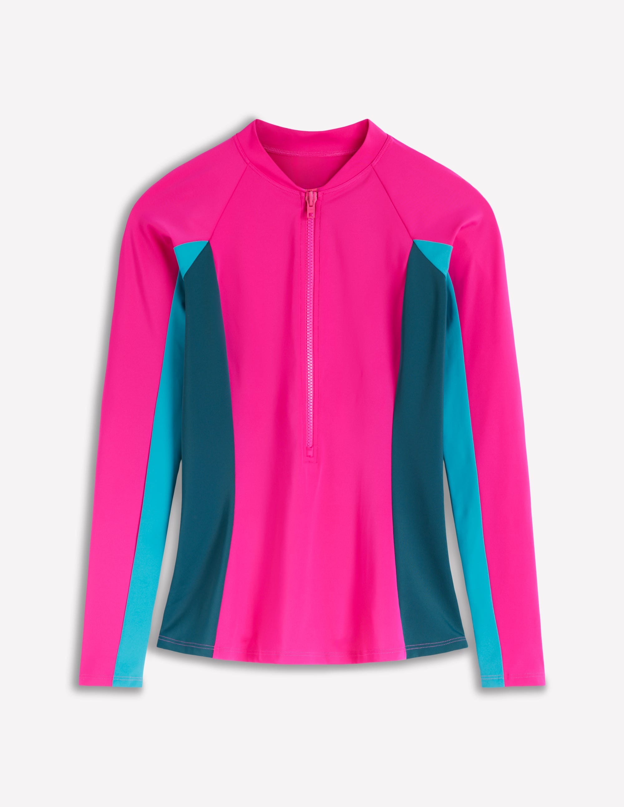 Langärmliges Badeshirt-Rosa Blockfarben - Image 5