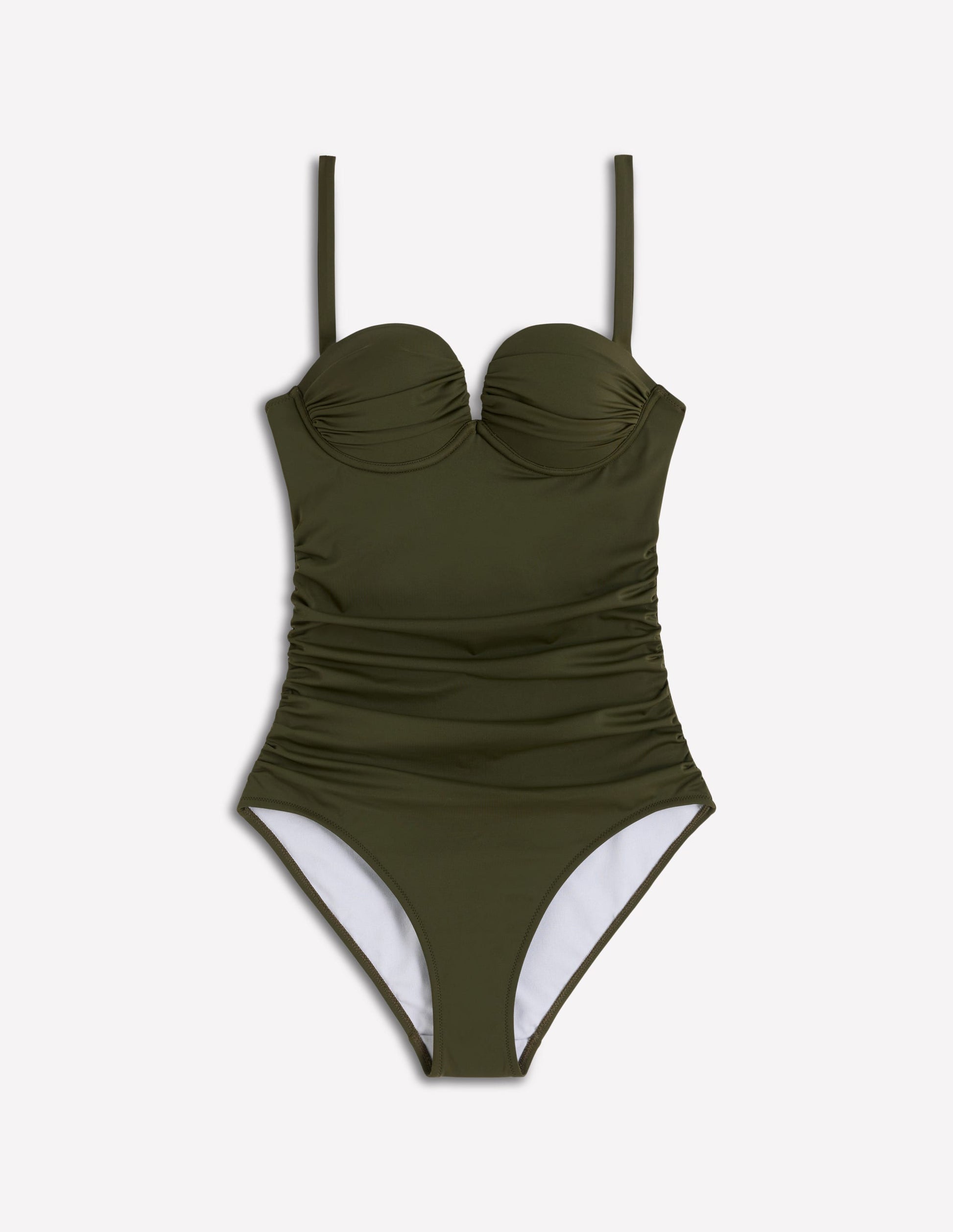 Badeanzug mit plissierten Körbchen-Olive-6