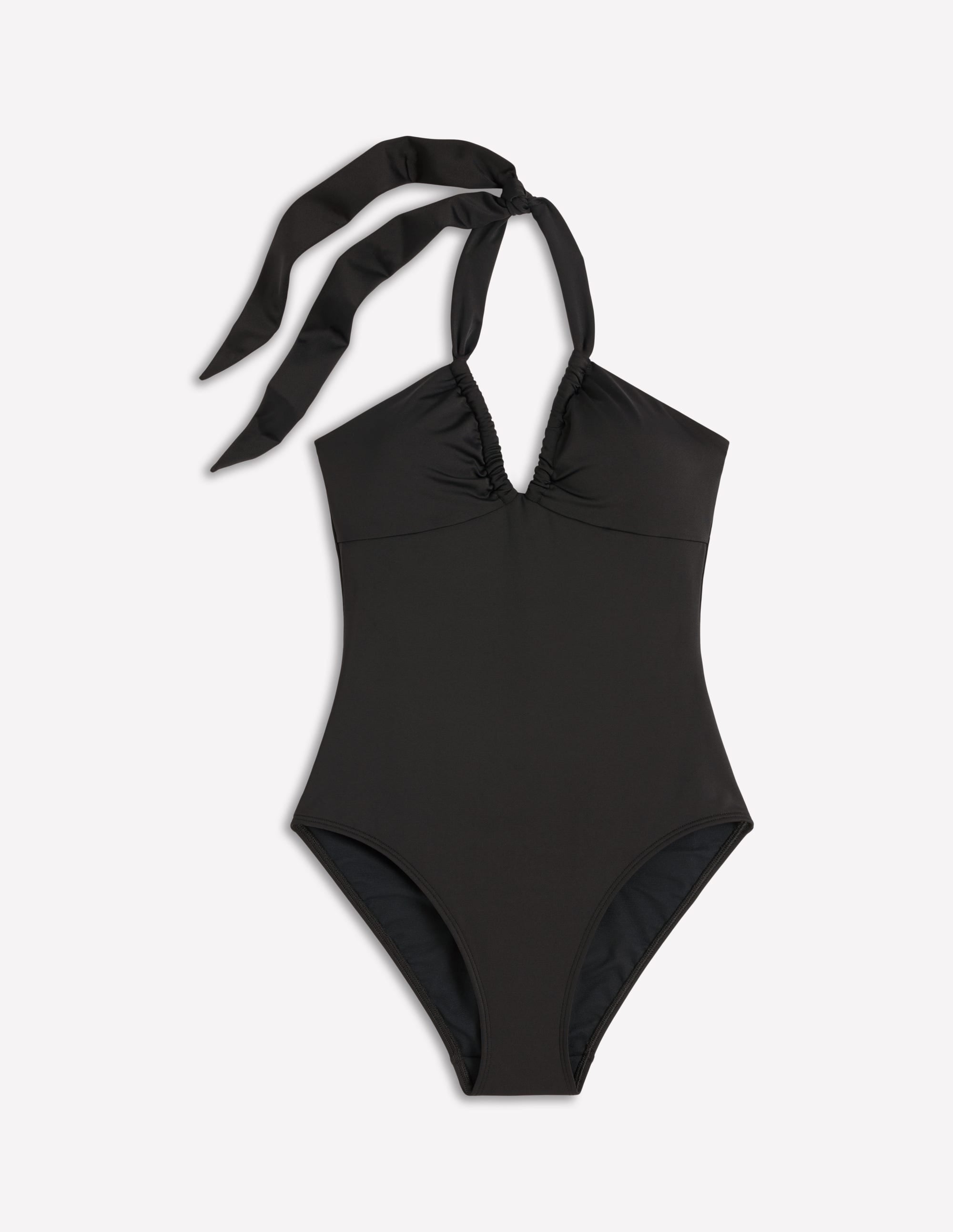 Minori Neckholder-Badeanzug zum Binden-Schwarz - Image 6