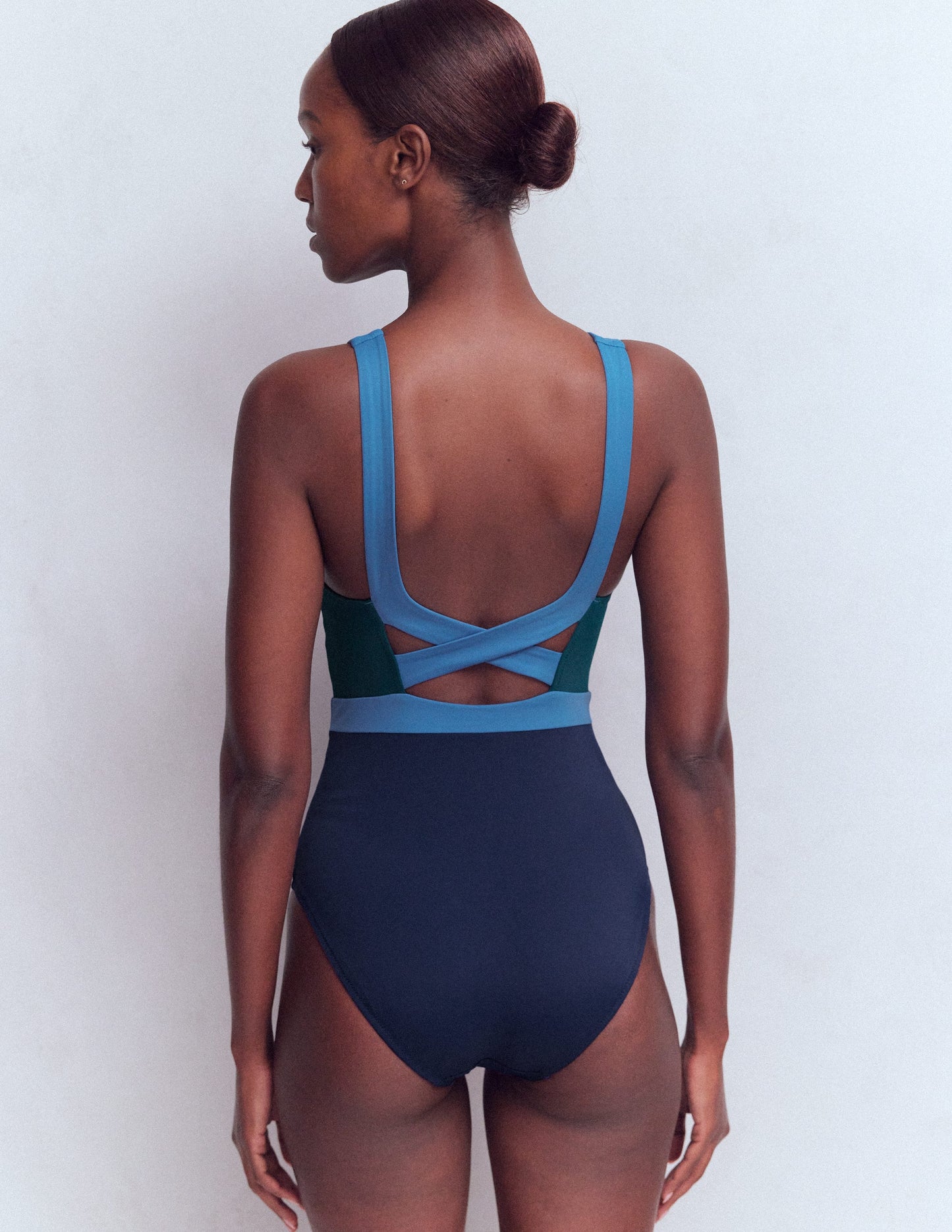 Campania Cross-back Swimsuit-Pacific Green Colourblock