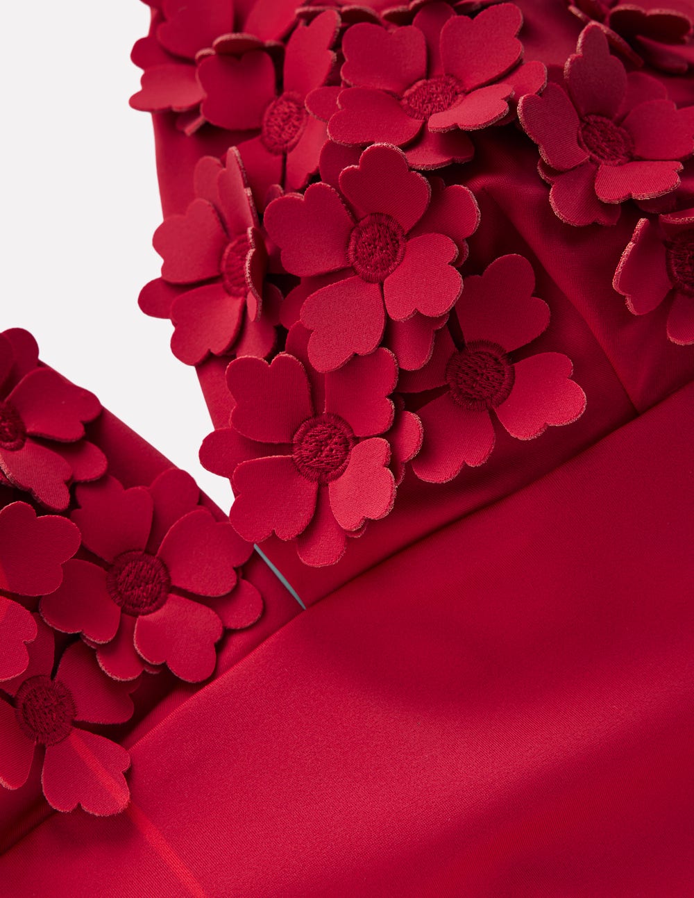 Badeanzug mit Blumenapplikation-Muleta-Rot, Applikation