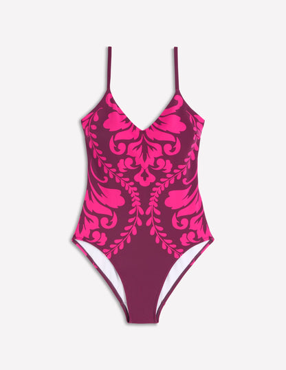 Maillot de bain imprimé à bretelles-Aronia, motif Decorative Lattice-8