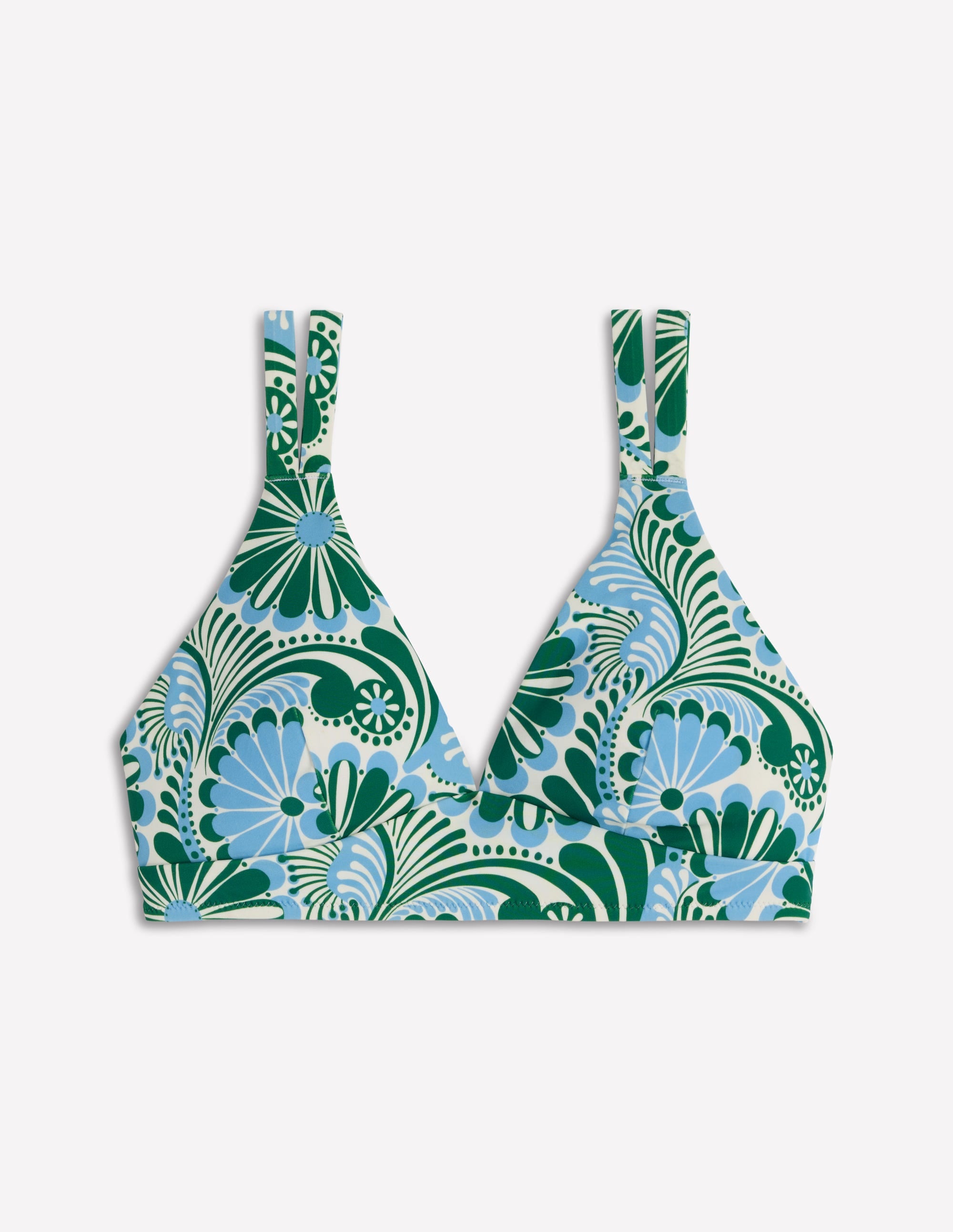 Haut de bikini Arles-Bleu aérien, motif Euphoric Gardens - Image 7