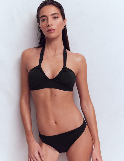 Minori Neckholder-Bikinioberteil zum Binden-Schwarz-1