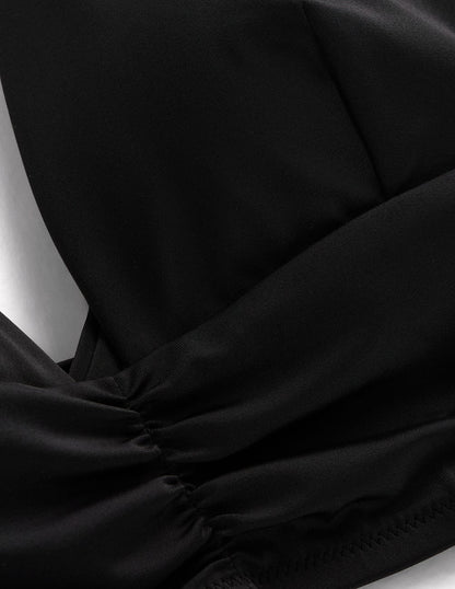 Mykonos Deep V Bikini Top-Black-7