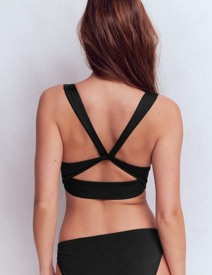 Mykonos Deep V Bikini Top-Black-3