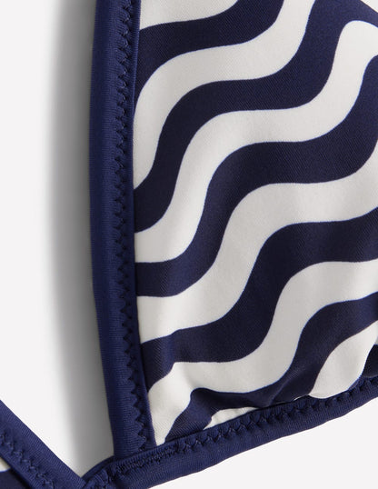 Symi Wendbares Bikinioberteil-Marineblau, Streifen & Punkte-7