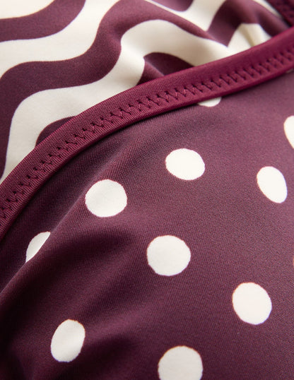 Symi Wendbares Bikinioberteil-Schokobeere, Streifen & Punkte-6