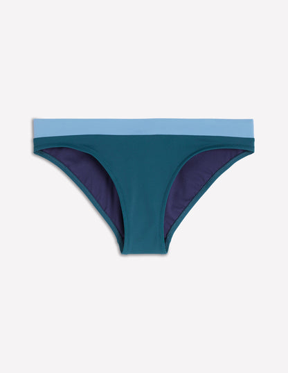 Bikinihose mit Einsätzen-Marineblau, Grün, Blau Blockfarben-5