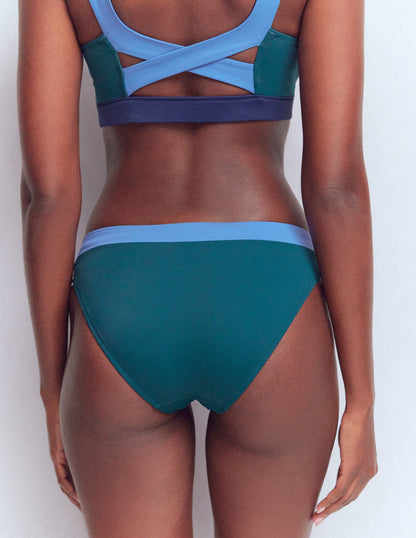 Bikinihose mit Einsätzen-Marineblau, Grün, Blau Blockfarben-3