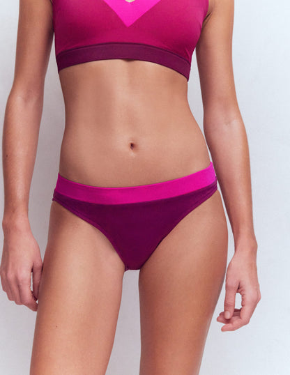 Bikinihose mit Einsätzen-Fuchsia, Schokobeere-4
