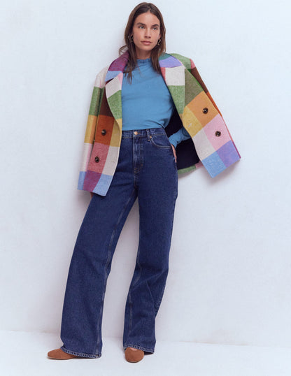 Superweiches Oberteil mit Rüschendetail-Kapitänsblau-4