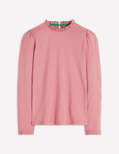 Superweiches Oberteil mit Rüschendetail-Vintagerosa-5