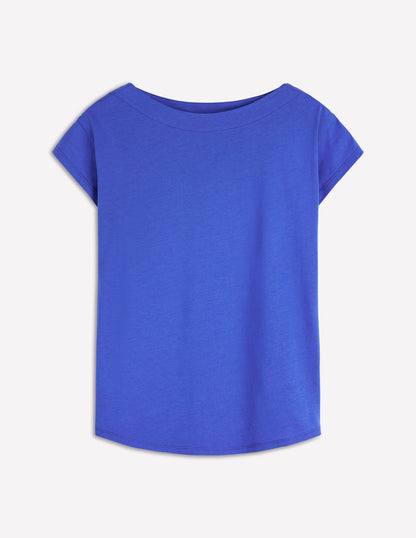 Superweiches T-Shirt mit U-Boot-Ausschnitt-Beaucoup Blue-4