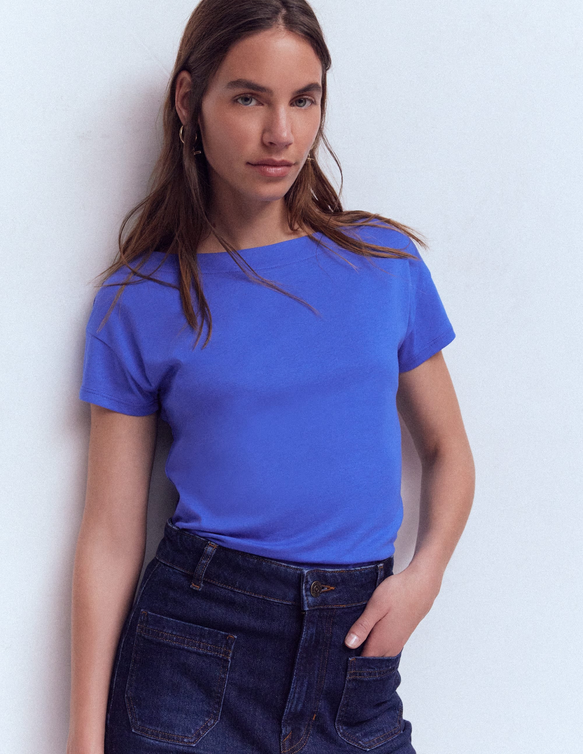 Superweiches T-Shirt mit U-Boot-Ausschnitt-Beaucoup Blue - Image 1