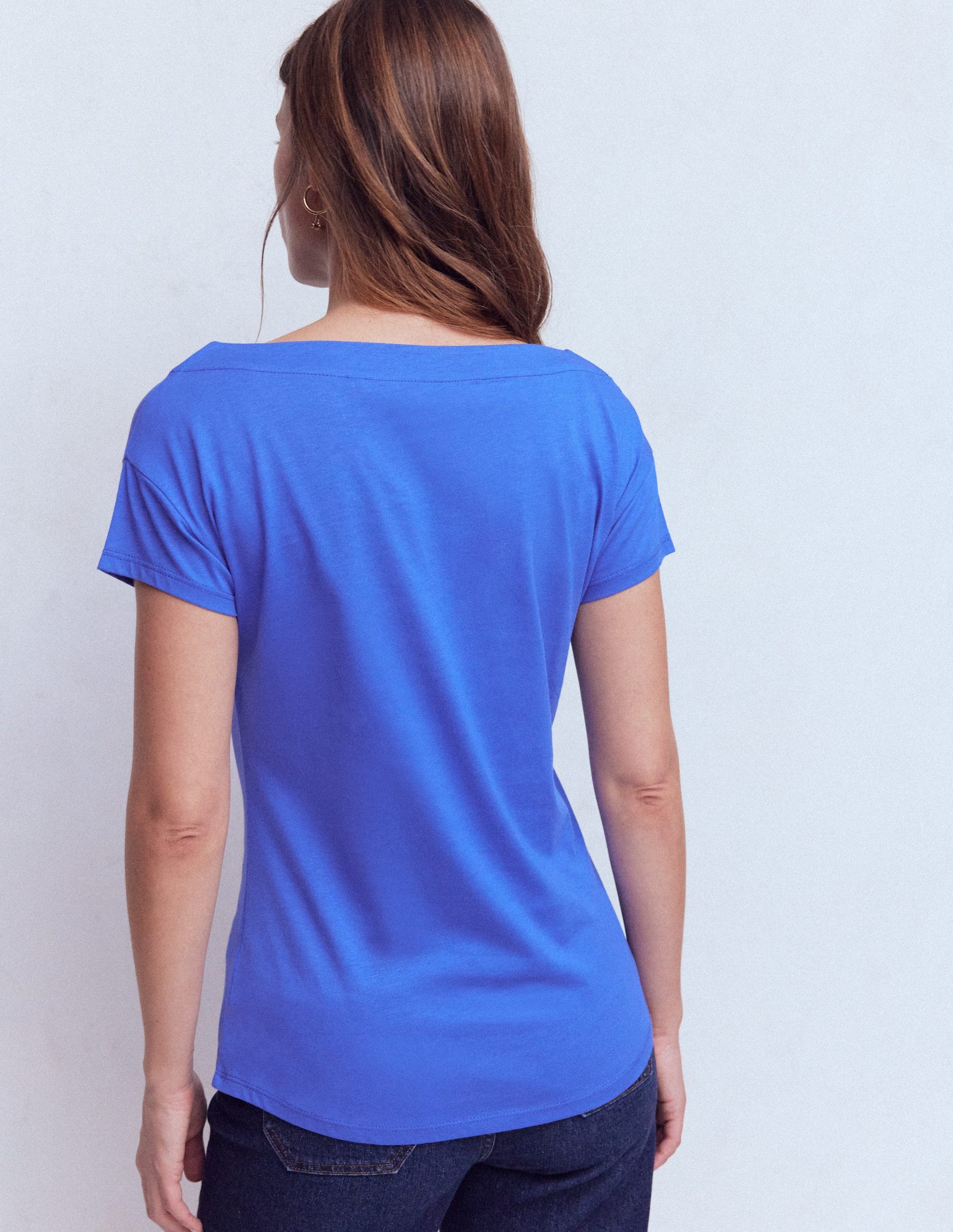 Superweiches T-Shirt mit U-Boot-Ausschnitt-Beaucoup Blue-3