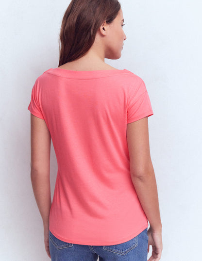 Superweiches T-Shirt mit U-Boot-Ausschnitt-Azalee-3