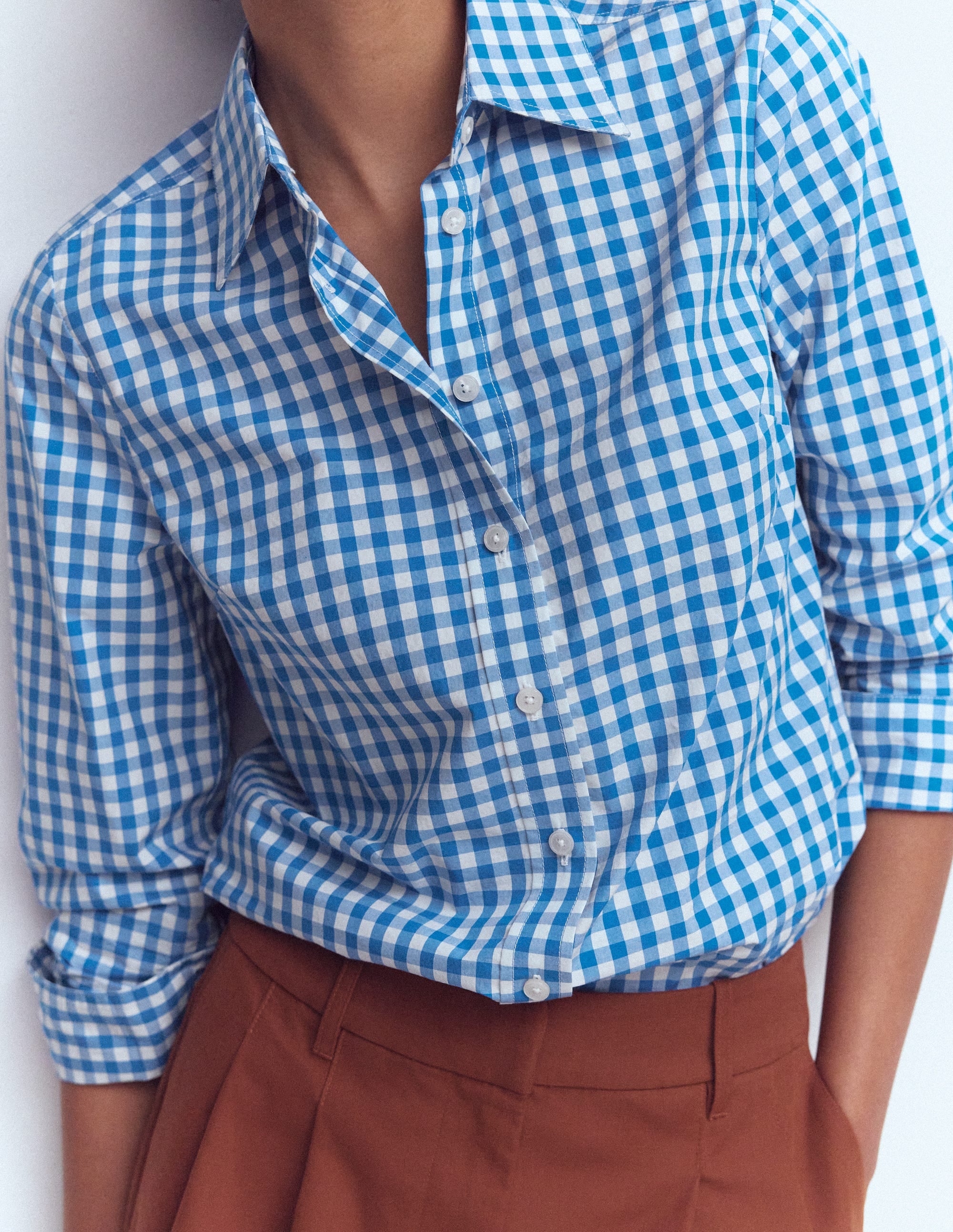 Chemise Sienna en coton-Vichy bleu martin-pêcheur - Image 2