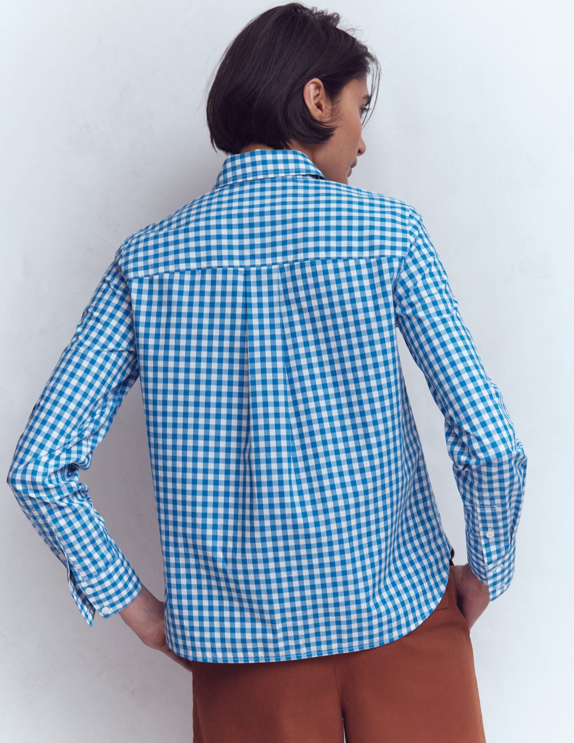 Chemise Sienna en coton-Vichy bleu martin-pêcheur - Image 3