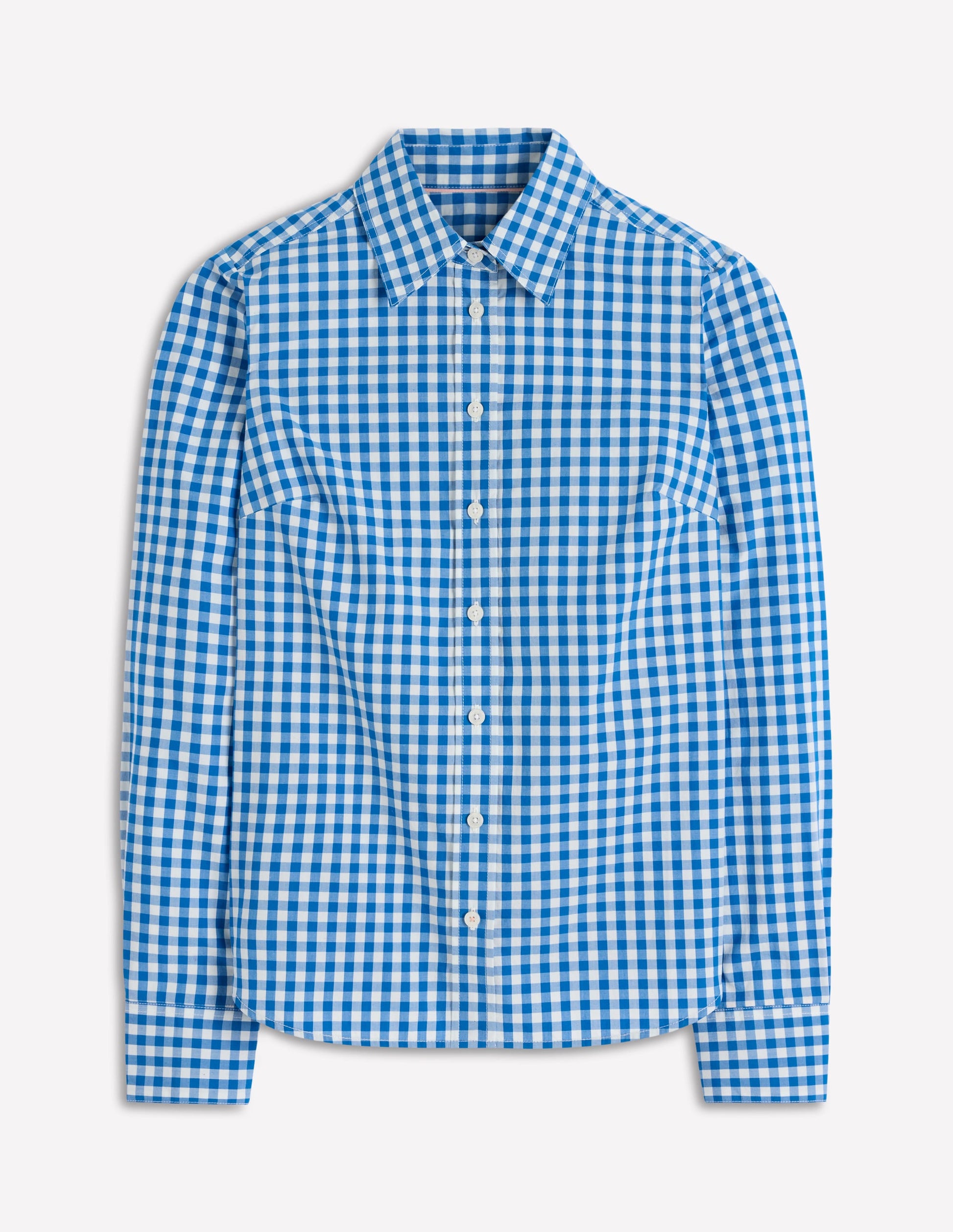 Sienna Cotton Shirt-Kingfisher Blue Gingham-5